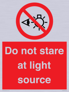 Do not stare at light source
